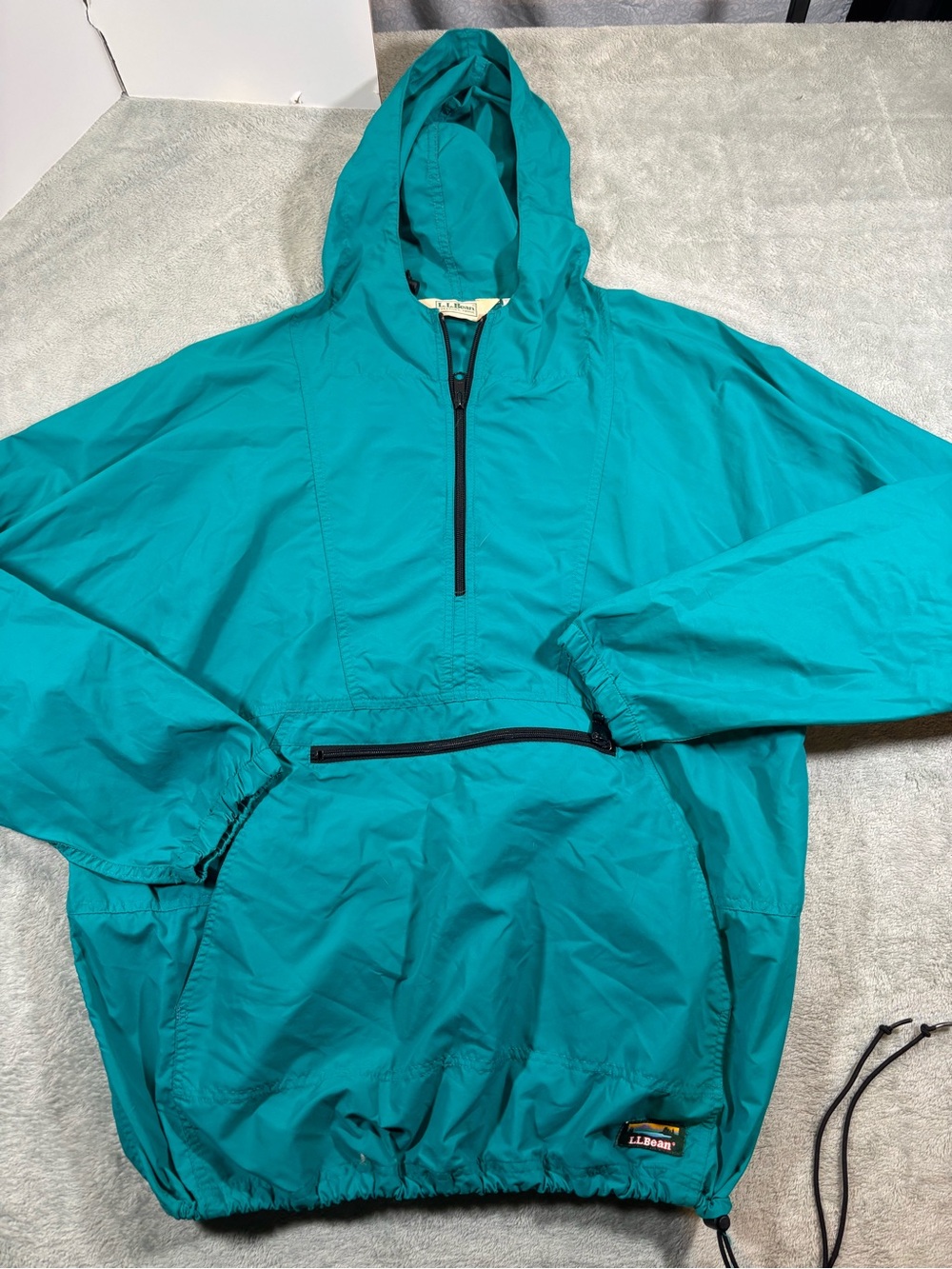 Vintage 80s/90s L.L. Bean Nylon Anorak Pullover Jacket Teal Men's M